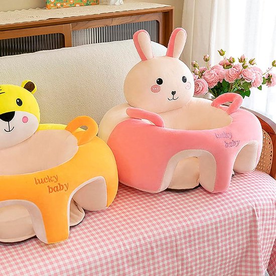 Peuter Ondersteuning Bank, Dierenbank om te leren zitten, Leuke Baby Ondersteuning Zitbank Sofa Stoel Gevuld met Katoen, Antislip Zachte Peuter Leren Zitstoel voor Kinderen Jongens Meisjes 45x45x45cm
