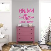Muursticker - Enjoy The Little Things - 58 x 58 - Roze