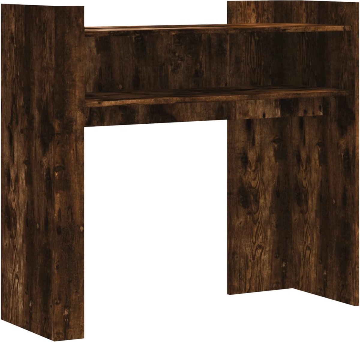 vidaXL Wandtafel - 100x35x90 - cm - bewerkt - hout - gerookt - eikenkleurig