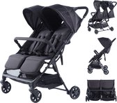 Novi Baby® Foss Go Duobuggy - All Black - Geschikt tot 15 kg per zitje - Compact opvouwbaar