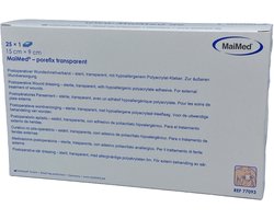 Maimed porefix transparant, waterproof, pleister 15cm x 9cm(per stuk steriel verpakt 25stuks)