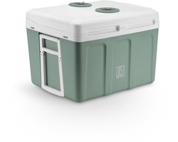 Brisby Glacière électrique de 40 litres, Frigobox Deluxe avec connexion 12 V, 220/230 Volts pour voiture et camping - AC/ DC - avec glacière passive - VERT