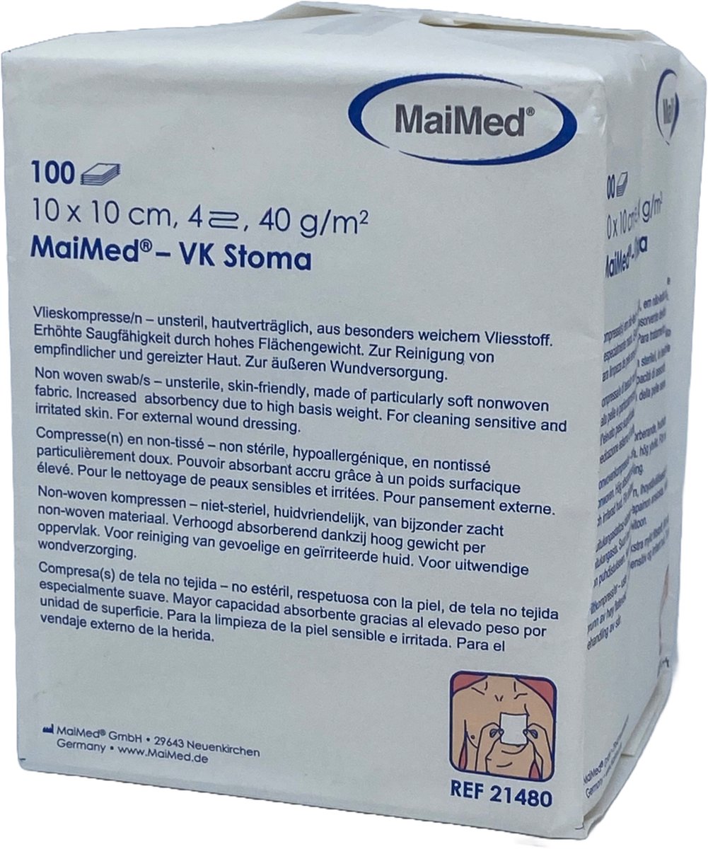 Goedkoopste MaiMed non-woven gaascompressen 10cm x 10cm 40g kwaliteit - 100 stuks