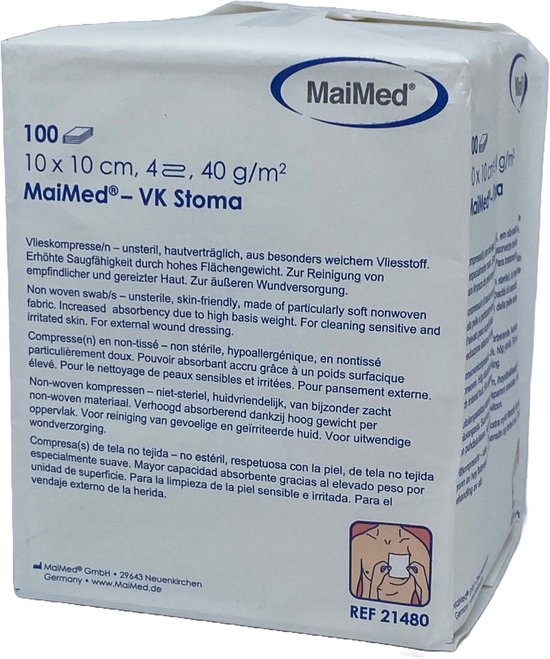 Foto: Maimed non woven gaascompressen 10cm x 10cm 40g kwaliteit 100 stuks