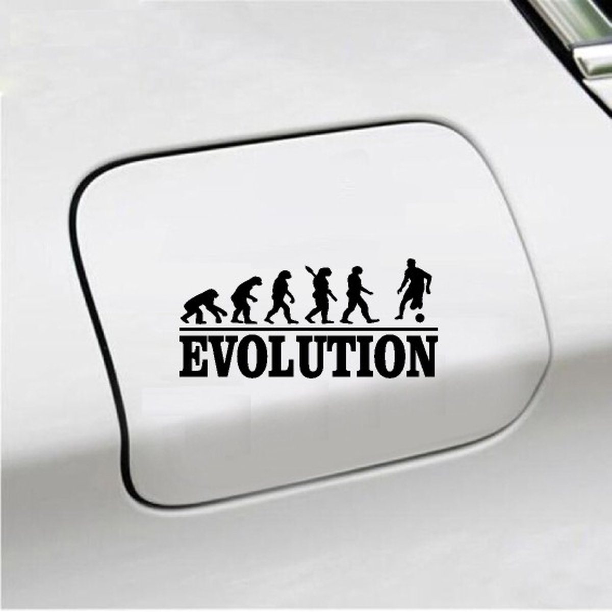 Bumpersticker - Evolution Voetbal - 20x9.3 - Zwart