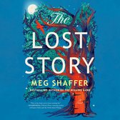 Boekomslag met de titel 'The Lost Story' in grote letters op een boom met een rode vogel en een open deur.