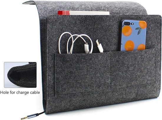 Relaxdays bed organizer, 6 vakken, klittenband, vilten