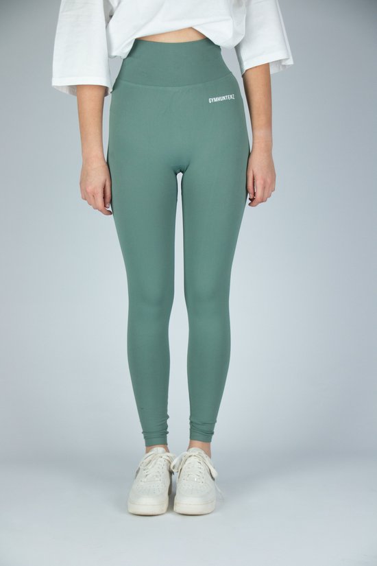 Fitness legging - Legging hoge taille - Legging Gym Sport - Hardloop - Yogabroek voor dames - Sneldrogend, ademend en rekbaar - Spandex / Nylon - Kleur Groen - Maat L — afbeelding 4
