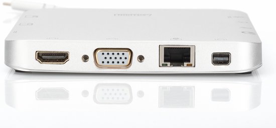 DIGITUS USB-C docking station - 11 poorten - 2x HDMI, 1x Displayport UltraHD 4k/60Hz - 2x USB