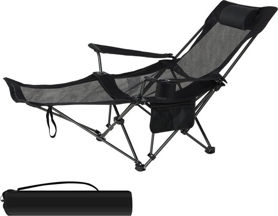 Inklapbare campingstoel InnovaGoods Zwart