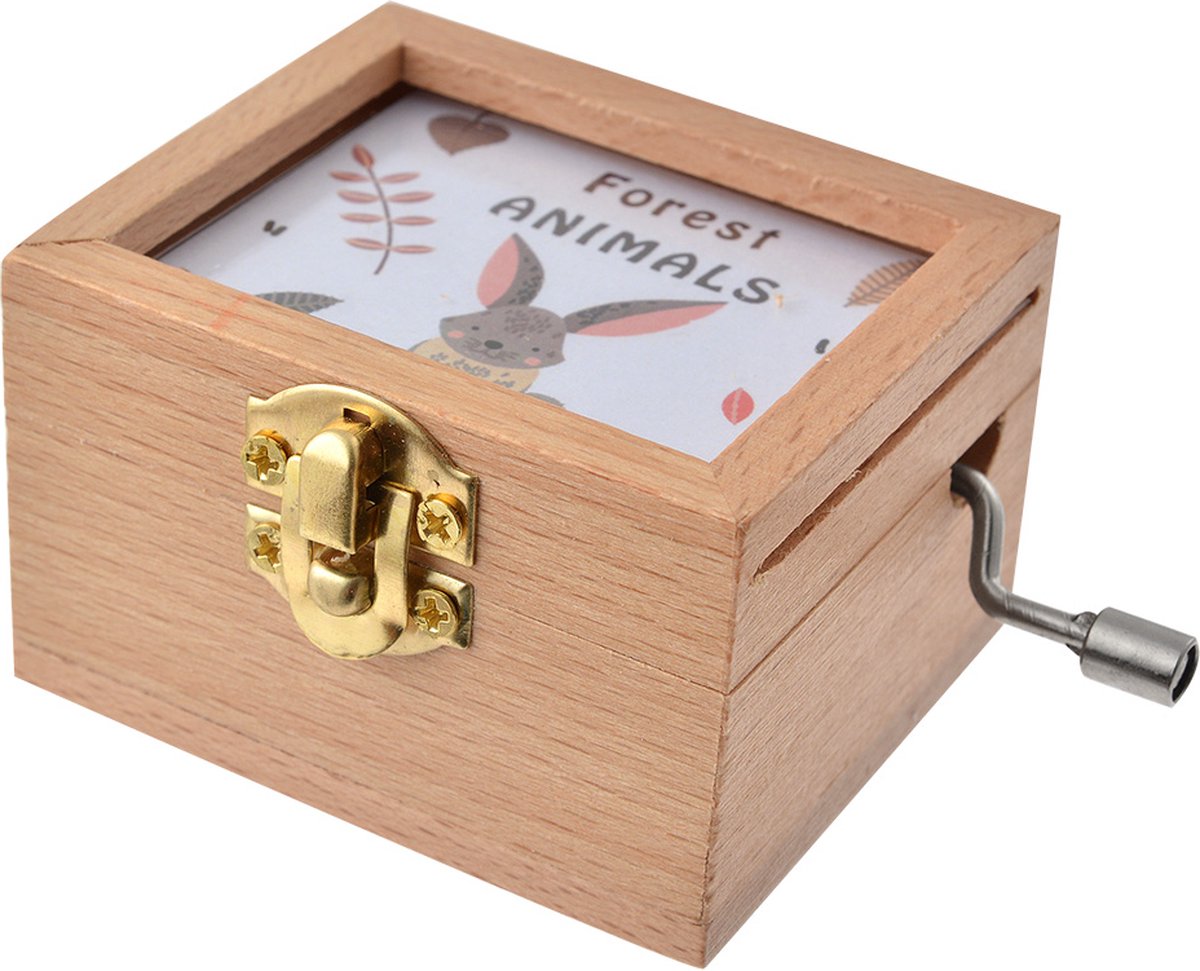 Clayre & Eef Muziekdoos 9x6x4 cm Wit Beige Hout