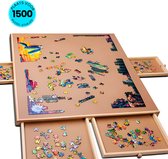 Bol.com PiecePro Puzzelbord met 6 Lades - 1500 Stukjes - Puzzeltafel met Opbergsysteem - 89 x 68 cm - Puzzelmat - Portapuzzle - ... aanbieding
