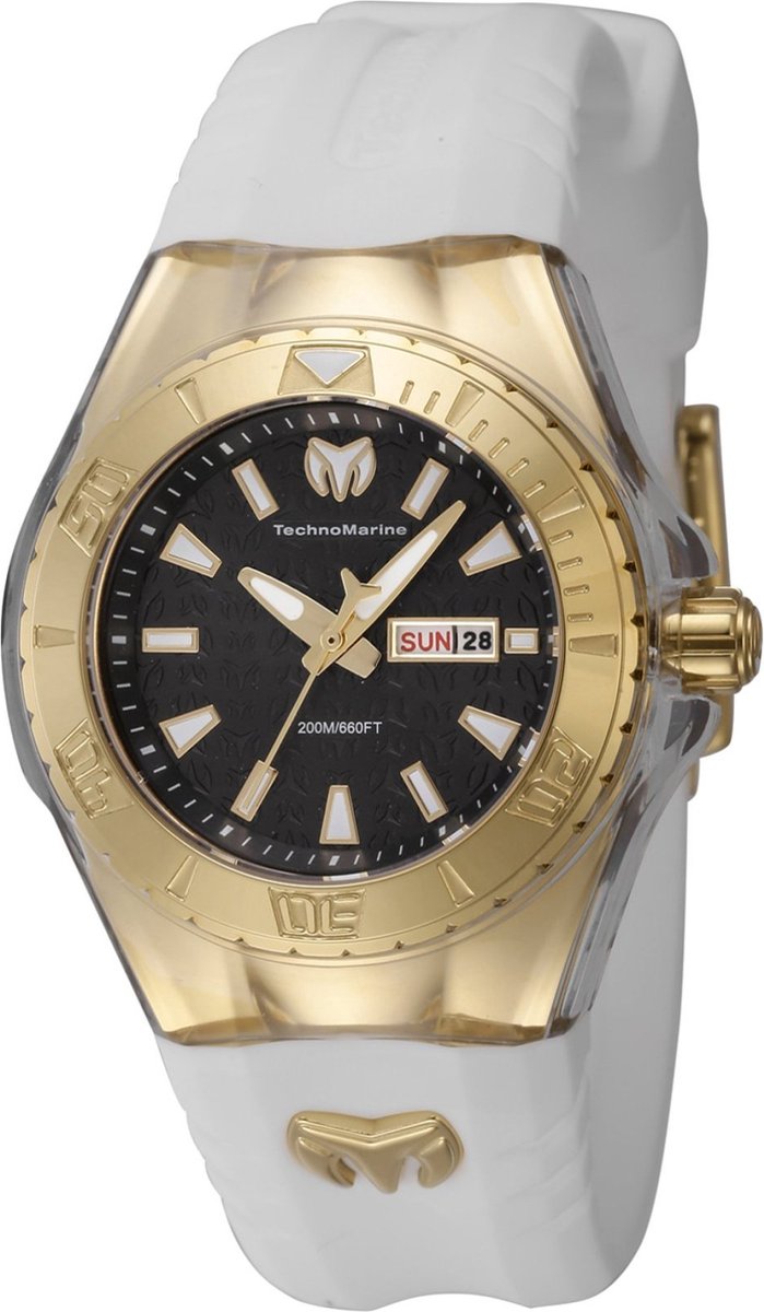 TechnoMarine Cruise TM-122022 Dames Horloge - Waterdicht - Analoog - Quartz Uurwerk - Roestvrij Staal met zwarte Wijzerplaat - 36mm
