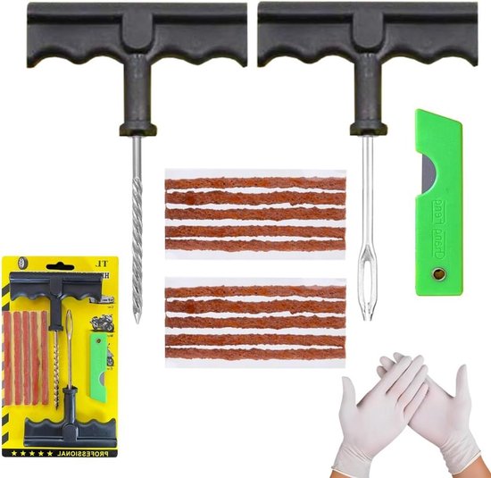 Boulder Tools Reifenreparaturset für PKW, LKW, Wohnmobil, SUV, ATV, Motorrad, Traktor, Anhänger - Auto Reifen Reparatur Kit, Tubeless Reparaturset, Autoreifen Reparaturset