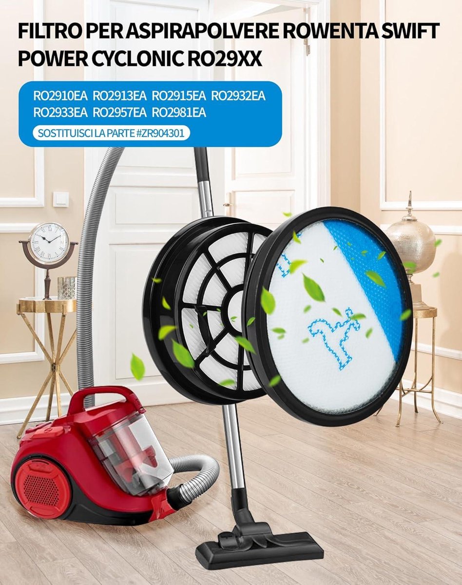 BettaWell Pré-Filtre et Post-Filtres Lavables pour Rowenta Swift Power