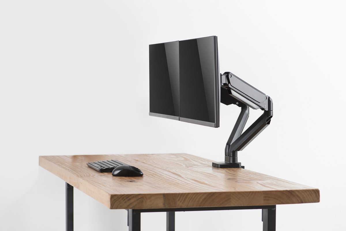 Deltaco ARM-0351 Gasgedreven Monitor Arm - 2 Schermen - 17-32 inch thumbnail 2