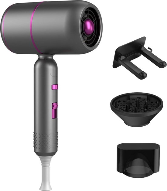 Föhn met diffuser - 2000W - Opvouwbaar - Koude en warme lucht - Blue ...