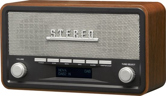 Denver DAB Radio - Retro Radio - Bluetooth - DAB+/ FM - Dimbaar - Batterijen & Netstroom - DAB18
