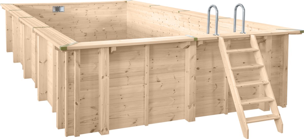 Interline Houten zwembad Bali - Rechthoekig - 790 x 400 x 138 cm