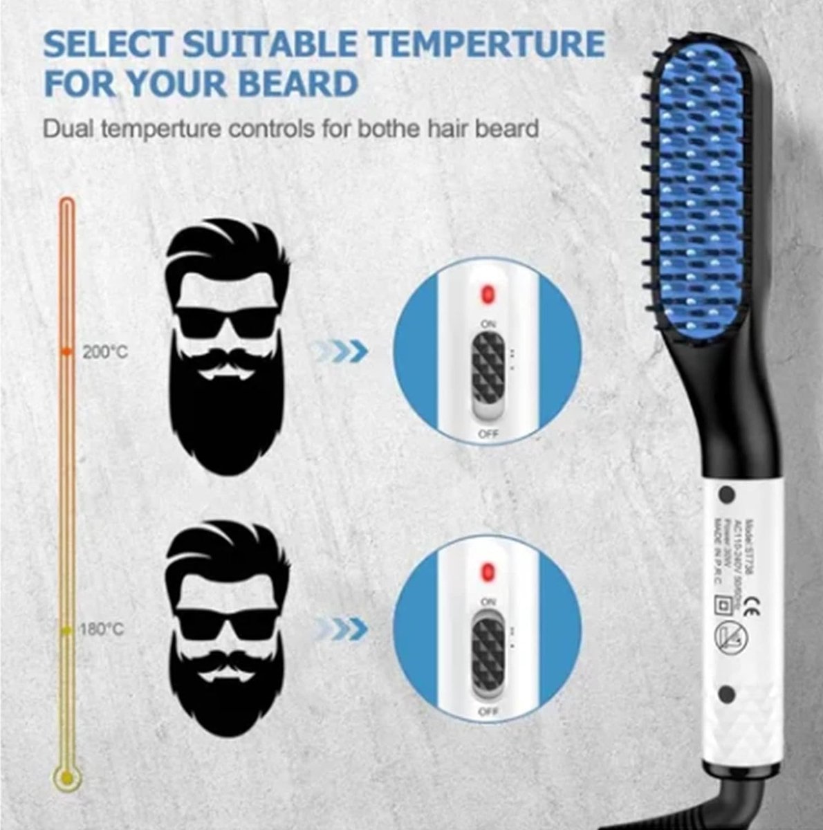 Equivera Baard Stijltang - Baard Styler - Baard Stijlborstel - Baard Stijler - Baardborstel - Baard Borstel - Must Have Voor Mannen