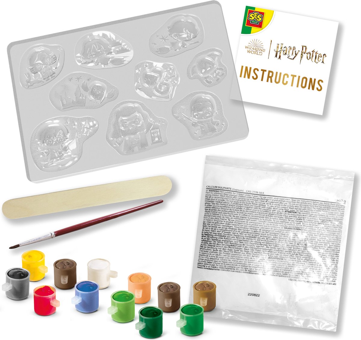 SES Creative - Harry Potter - Gips gieten - Knutselset met verf, gips en stickers — afbeelding 2