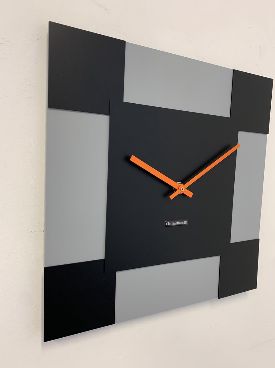 ChantalBrandO Wandklok TOSCANE PIAZZA NERO Modern Design