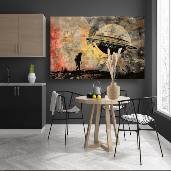 Tableaux astronautes - Tableaux personnes - Décoration murale Lune - Décoration murale classique - Tableaux sur toile - Décoration murale chambre toile 90x60 cm