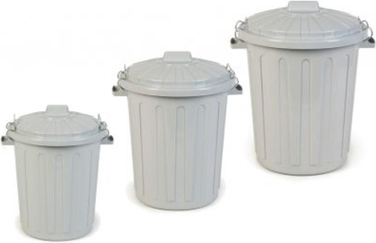 HL Voederton met Deksel - voerton - Set 3x Stuks - 8 liter, 23 liter, 50 liter