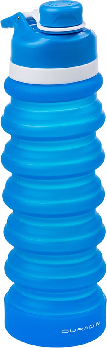 Duradis - Opvouwbare waterfles - Drinkfles - Waterzak - Duurzaam - Siliconen - 750 ml - Blauw