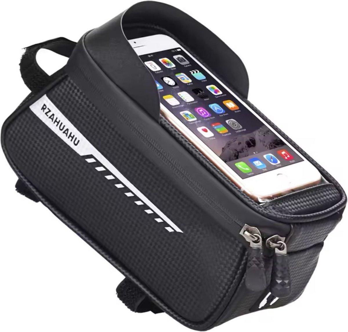 Fatbike Telefoonhoes - waterdicht - universeel - zwart - Waterdichte Telefoon Tas voor E-bike, Fatbike, Racefiets, Bakfiets en Meer - Veilig en Slim Opbergen, Geschikt voor Navigatie! 23x13x10 – foto 5