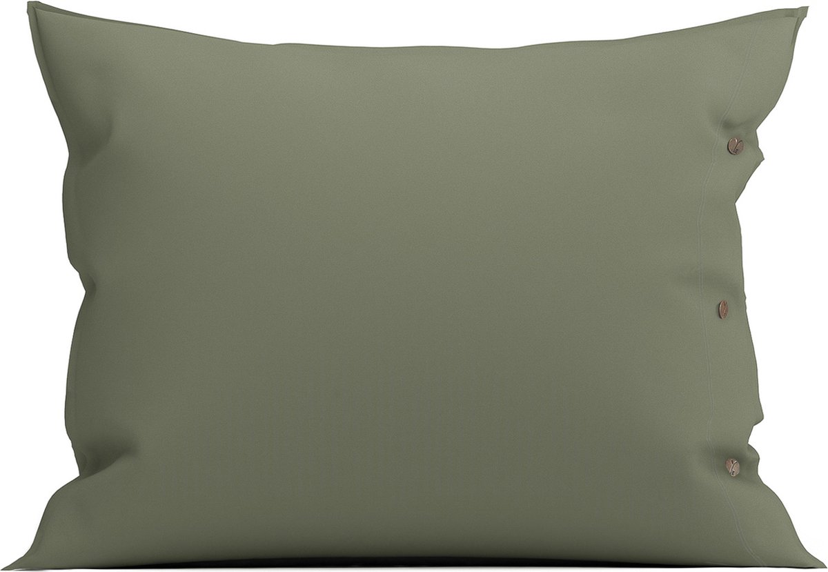 Yellow Kussensloop Percale - Kussenhoes van 60x70 cm - 1 stuk - 100% Katoen-Perkal - Groen