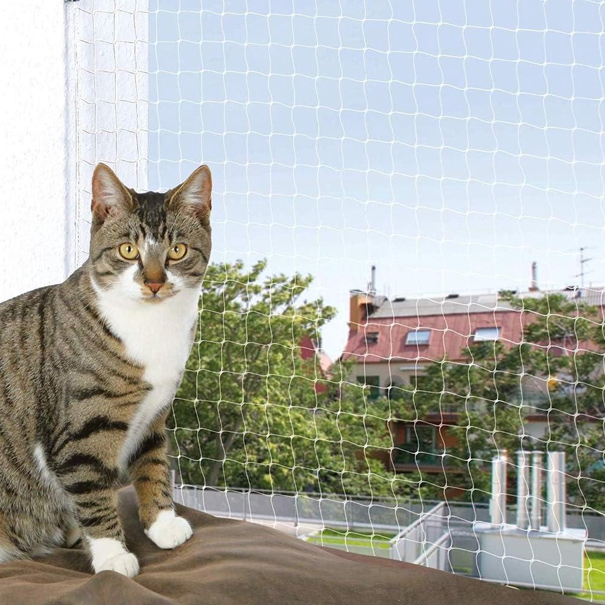 Kattennet voor balkon en raam transparant kattenbeschermingsnet balkonnet zonder boren beveiligen balkon terras ramen deuren