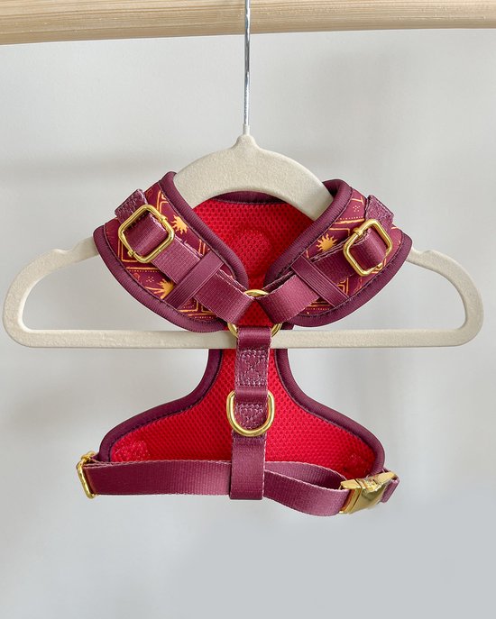 The Dog Farm Dog Harness - Dog Harness - Y Dog Harness - Bordeaux Goud - Taille L - Harnais pour Chiens avec impression