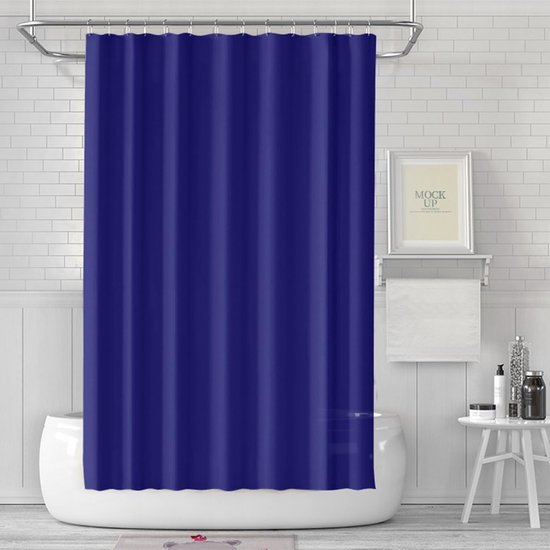 Popkozzi sprankelend douchegordijn: Badkamer sprankelend metalen sprankelend douchegordijn met natte kamer anti schimmel waterdicht wasbaar gordijn -183 x 183cm