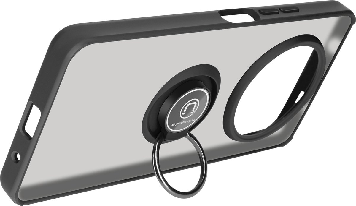 Avizar Ringhoes Geschikt voor Xiaomi Redmi A3 Schokbestendige magnetische ondersteuningsfunctie, Zwart