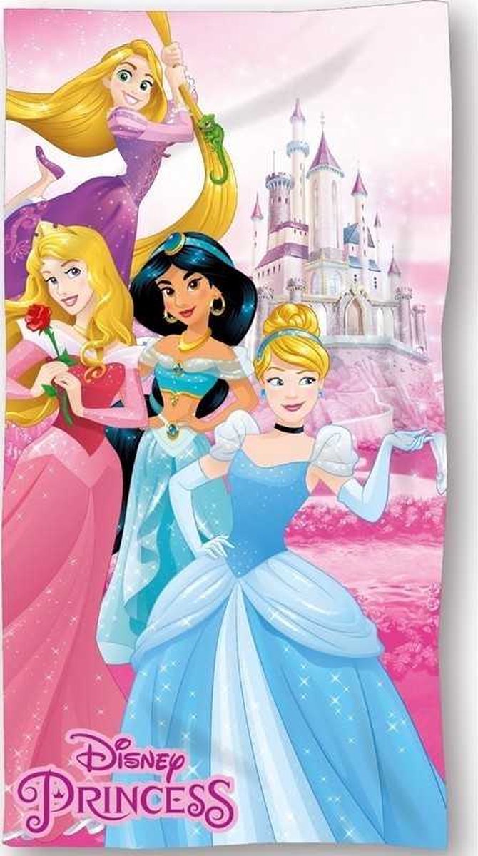 Disney Princess strandlaken - sneldrogend - Prinsessen badhanddoek - 70 x 140 cm.