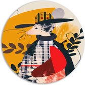 Muis wandschaal - Dier rond schilderij - Wanddecoratie rond Planten - Klassieke schilderijen - Wandschaal - Decoratie woonkamer muurcirkel aluminium 70x70 cm