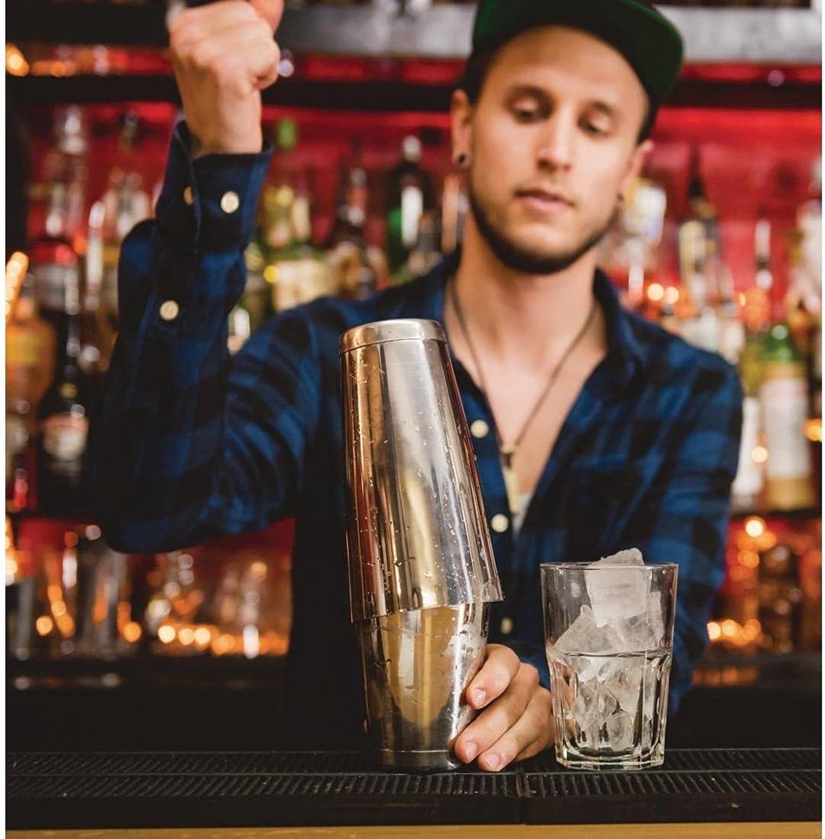 Mezclar tin-on-tin boston cocktailshaker roestvrij staal spiegelafwerking professioneel barmangereedschap voor commerciële bar restaurant pub thuisgebruik df225