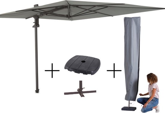 MEGA COMBI DEAL! Madison Parasol Saint-Tropez grey + voet + hoes