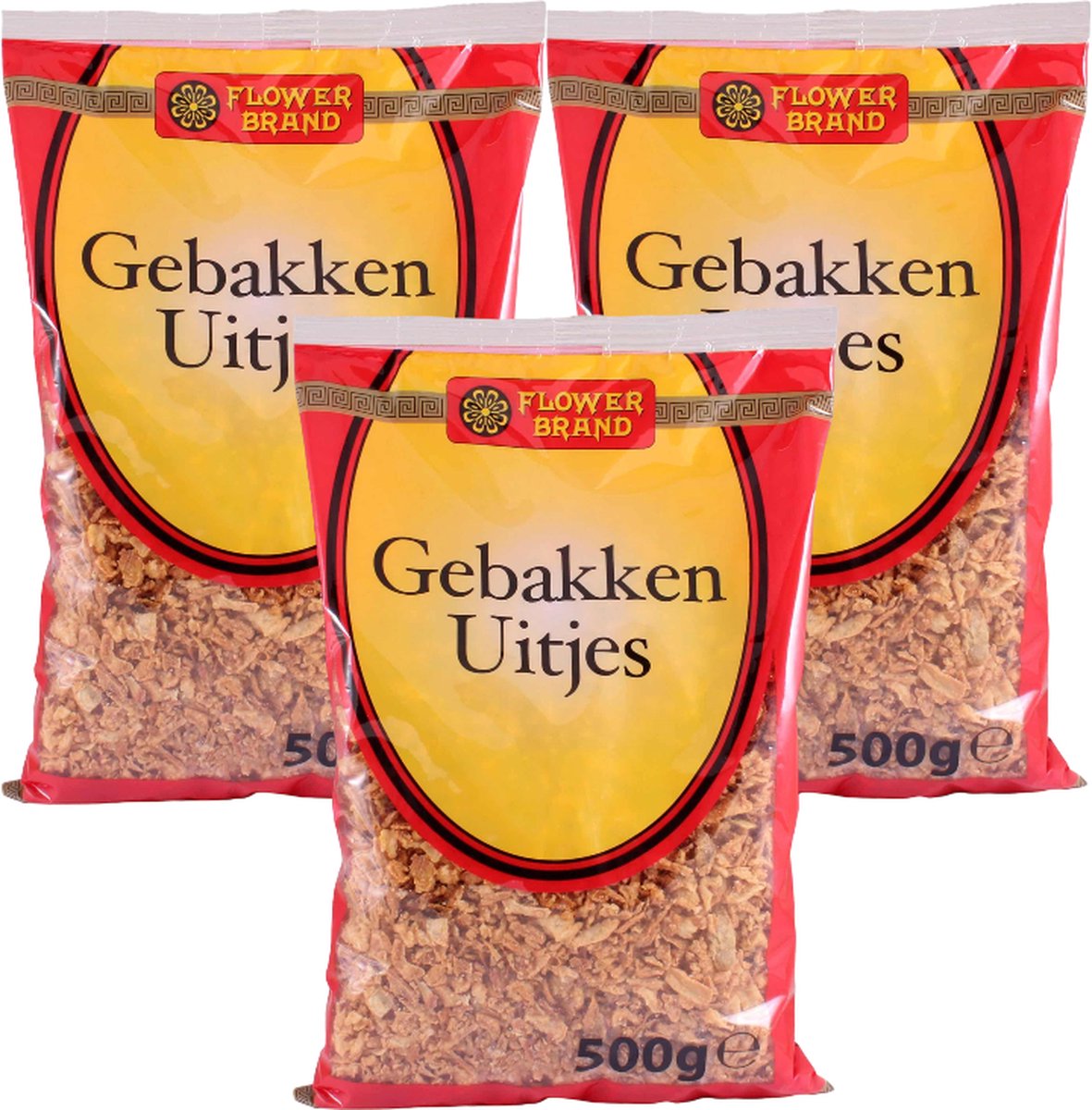 Goedkoopste Flowerbrand® | 3 x 500 gram Gebakken Uitjes | Superior Quality