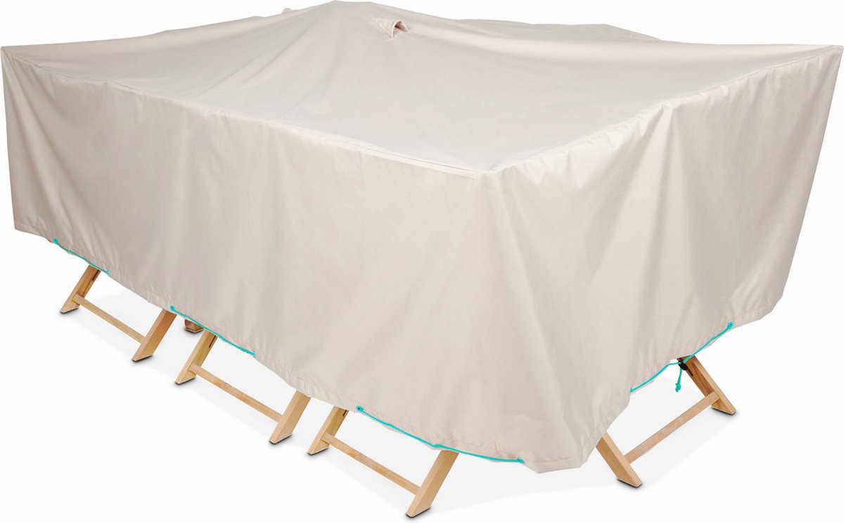 Cov'Up - Tuintafelhoes tuinsethoes XL - 240 x 130 x 60 (lbh) - met ventilatie systeem en pop'up - Zware kwaliteitshoes