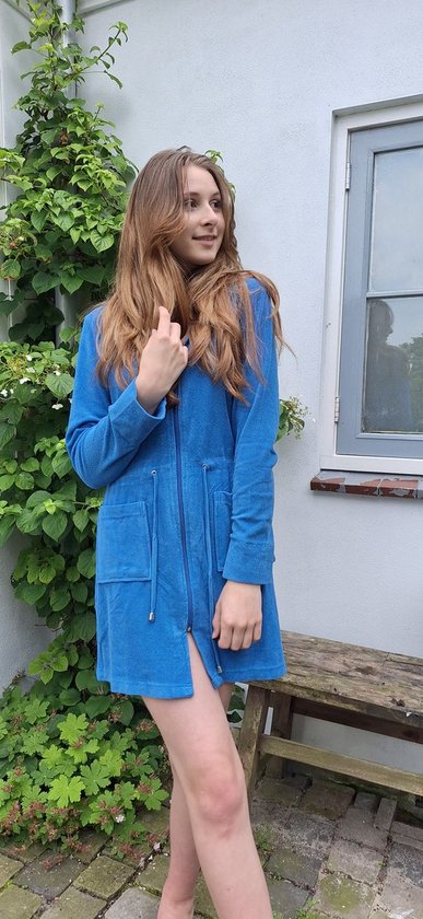 Peignoir d'été zippé - femme - modèle court avec capuche