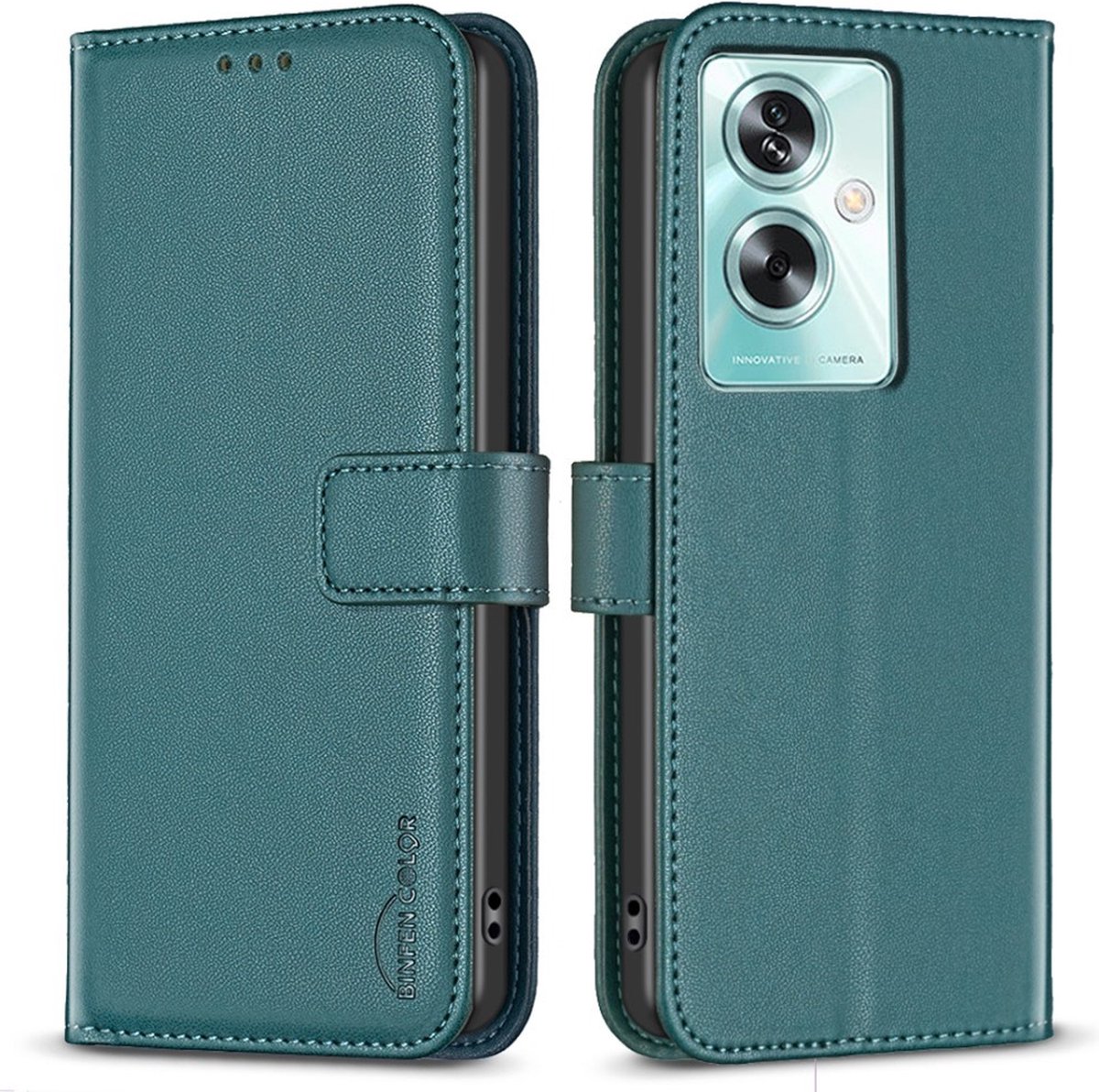 BINFEN Hoesje - Geschikt voor OPPO A79 5G Hoesje - BINFEN Book Case - Groen