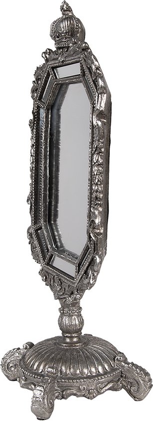 Clayre & Eef Miroir de table 15x10x31 cm Glas plastique argenté