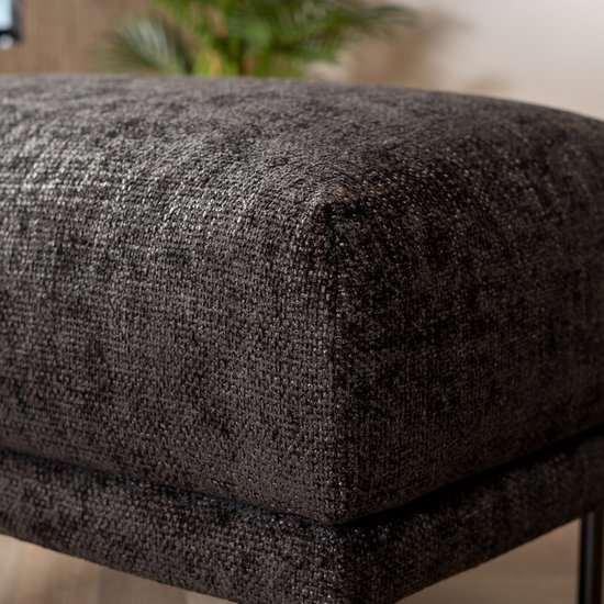 Bronx71® Hocker Denver tissu chenille noir