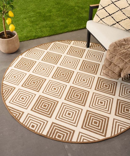 Rond buitenkleed, Home & deco, zwart | Voordelig bij