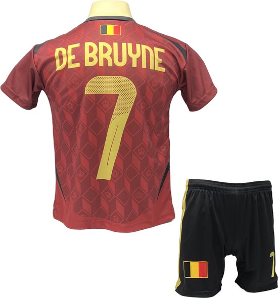 De Bruyne België Thuis Tenue Voetbalshirt + Broek Set | EK/WK Belgisch voetbaltenue | Maat: 128