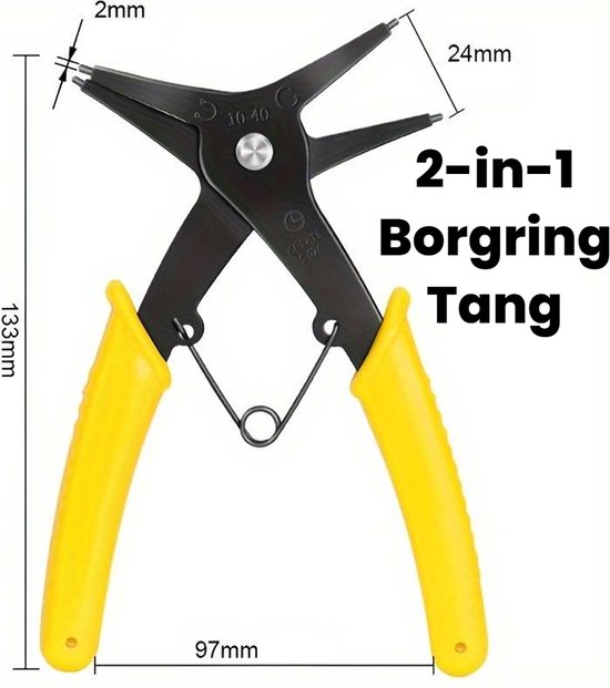 thumbnail: Borgringtang Voor Buitenringen - 215 Mm, Voor Ringen Met Platte Uiteinden - Zeegering Tang