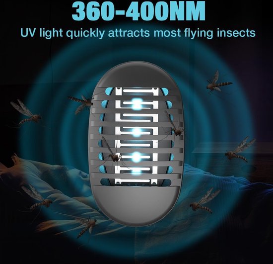 80 M² Bereik Muggen V-TAC Elektrische Insectenverdelger 20W – UV Licht, Bereik Tot 80 M², Voor Binnen & Buiten Aluminium Muggenvanger Zonder Chemicaliën