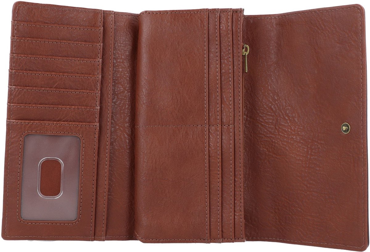 Fossil Logan lederen portemonnee met RFID-blokkerende flap voor dames, Bruin, One Size Fossil Logan lederen portemonnee met RFID-blokkerende flap voor dames, Bruin, One Size